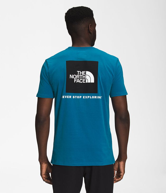 The North Face T-Shirts Short Sleeve Box NSE Blue - Mens - Thailand AYCJW-3786